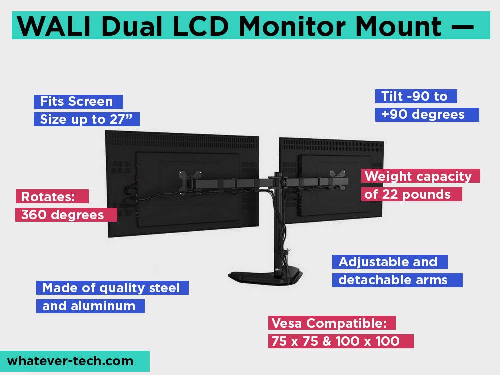 WALI Free-Standing Dual LCD Monitor Mount Review, Pros and Cons. 2018